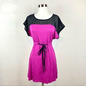 Motherhood Maternity Black Mesh & Purple Top